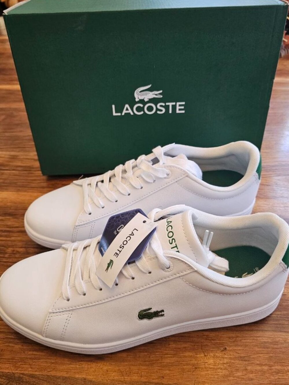 Men's Lacoste Hydez Leather White Sneakers Size Mens US 9 New in Box